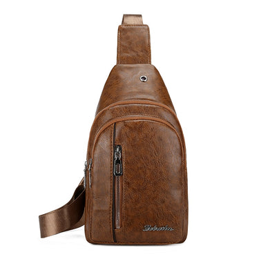 mochila bandolera piel hombre caqui